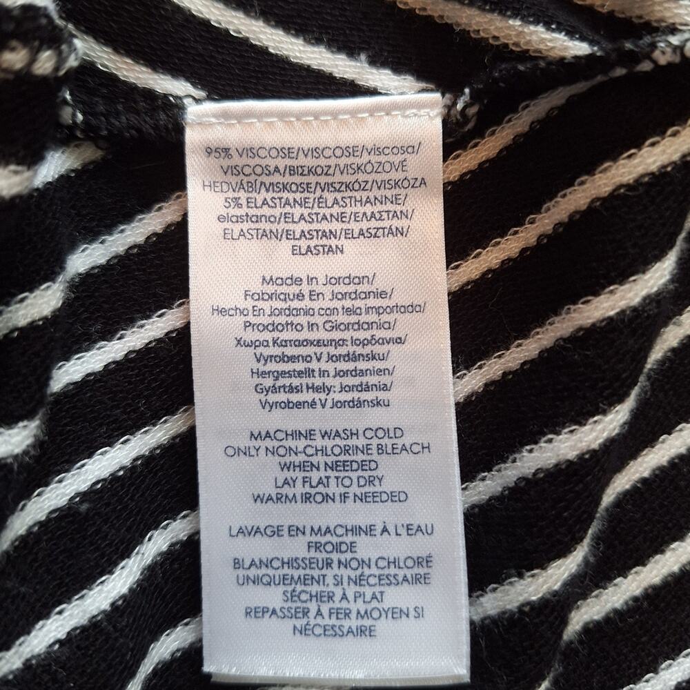 Chaps Oleander Black and White Stripe Sleeveless Dress Size L - Picture 13 of 14